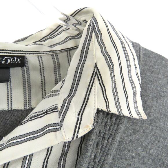 East 5th Y2k Vintage Gray Layered Collared Preppy Sweater Medium - Picture 3 of 8